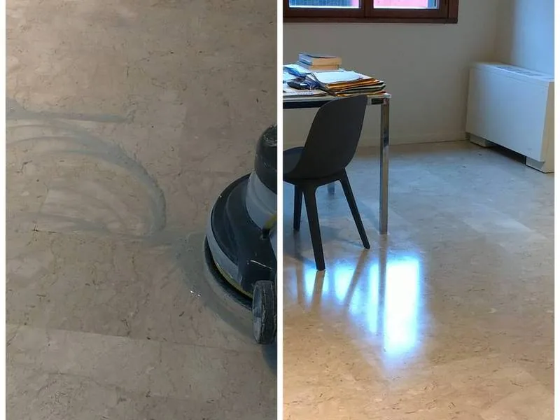 Trattamento del marmo, prima e dopo